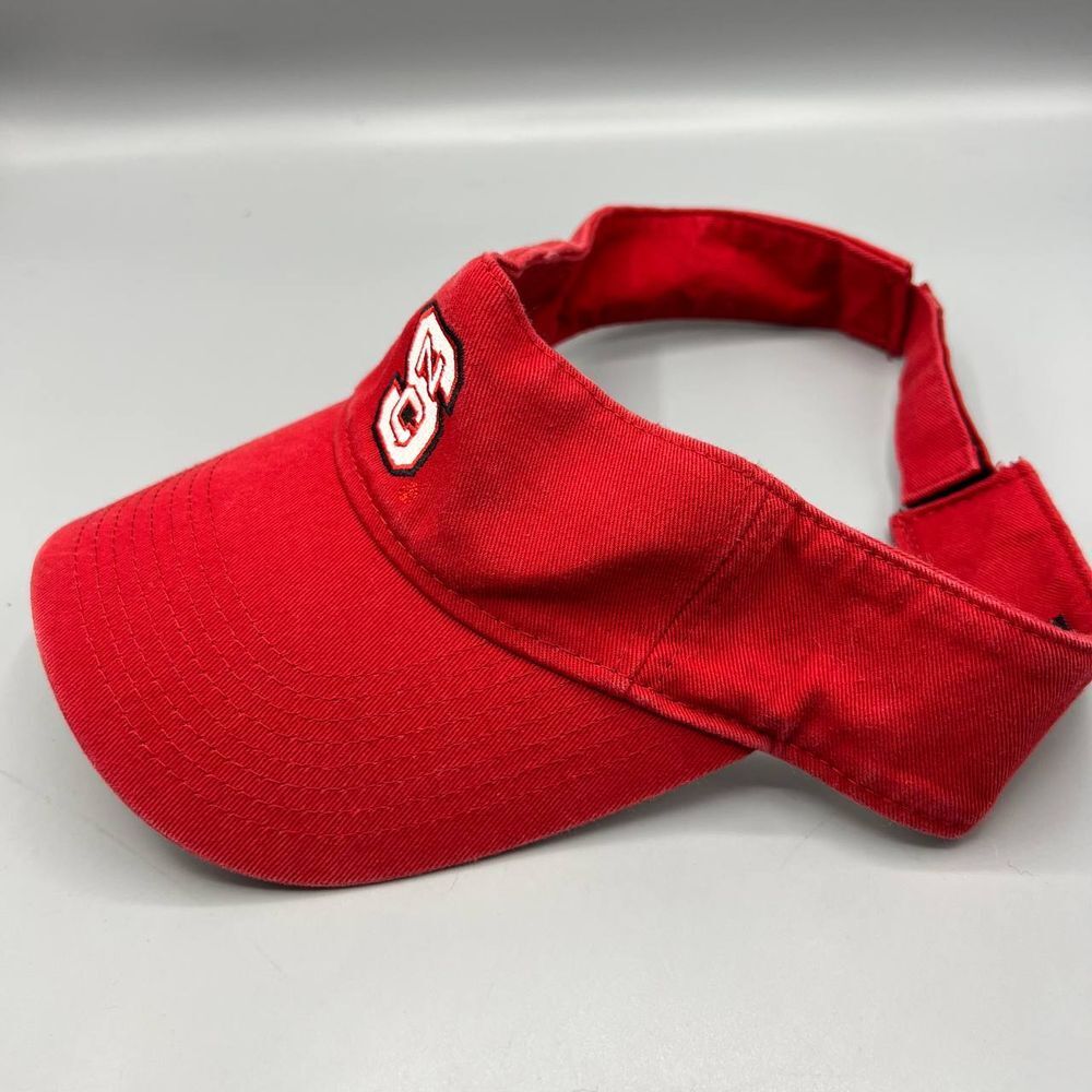 NC State Wolfpack Visor Hat Men Red Adidas NCA Strap‎ Back Cap - Picture 2 of 7